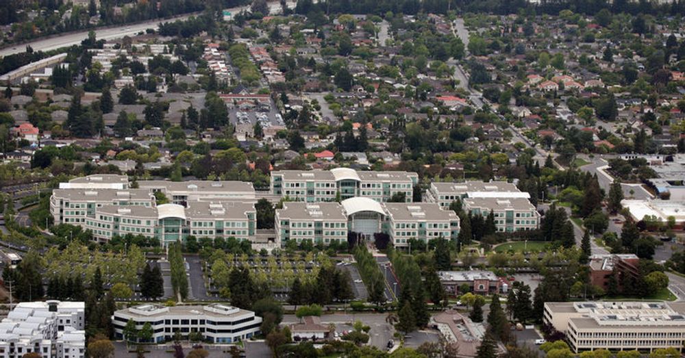 Apples hovedkvarter ved 1 Infinite Loop, Cupertino i California.