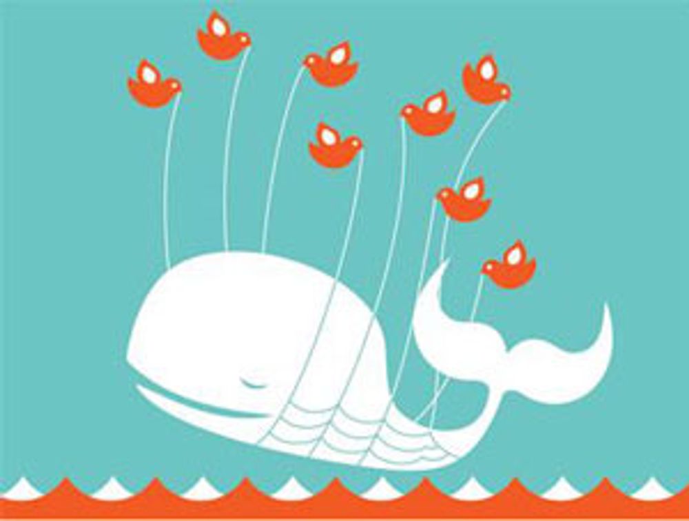 Denne illustrasjonen har lenge vært et kjent skue for brukere av Twitter-tjenesten. Nå flyr hvalen stadig sjeldnere.