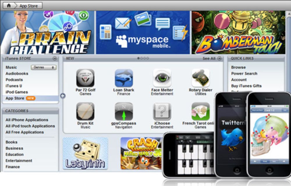 App Store frister med over 2000 nedlastbare programmer til iPhone, og tallet øker stadig.