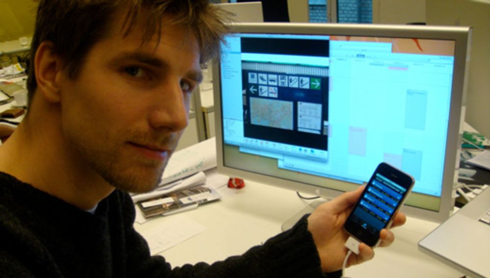 Designer og medgründer John Eivind Hallen i programvareselskapet Shortcut er snart klar med sitt første program til iPhone.