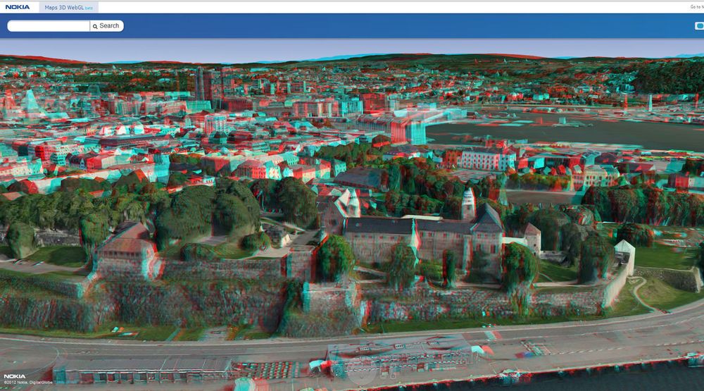 Få på deg 3D-brillene, så ser du lett at dette er Akershus Festning i Oslo.