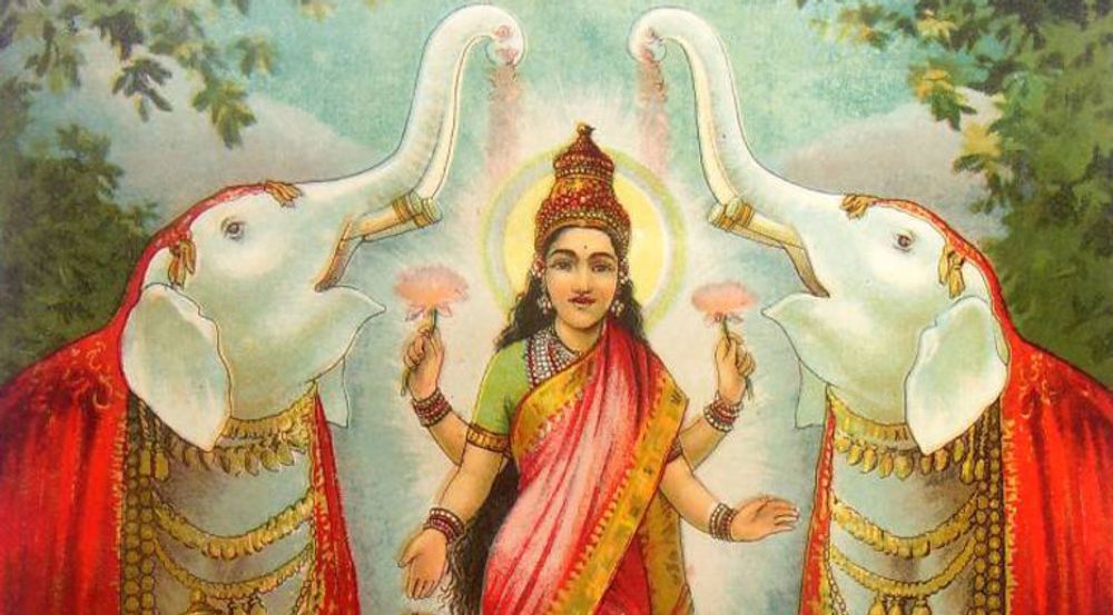Gudinnen Lakshmi velsigner hjemmet og bringer lykke i året som kommer