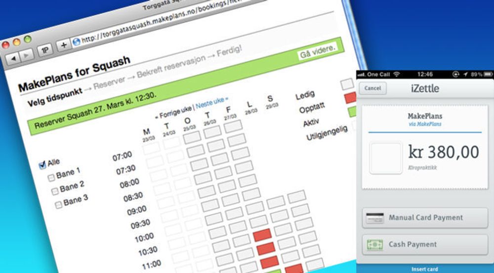 MakePlans utnytter API-et til iZettle slik at deres webløsning for timebestilling kan utvides med en betalingsløsning på en iPhone eller en iPad.