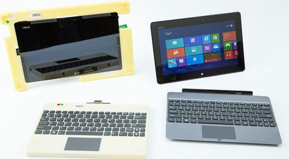 PC eller brett? Ja, takk begge deler. Bildet viser et Windows RT-produkt fra Asus med avtakbart tastatur, både med en tidlig prototyp (t.v) og en mer ferdig variant til høyre.