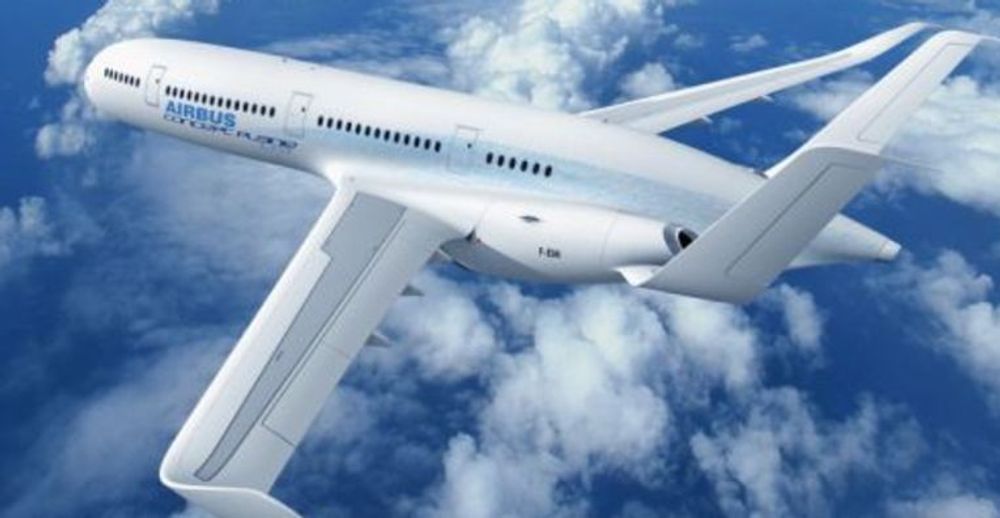 Fantasiflyet fra Airbus har «brettede» vinger og hale.