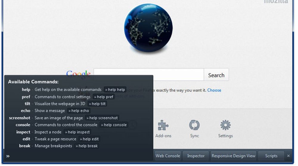 Kommandolinjen kan testes i Nightly-utgaven av Firefox.
