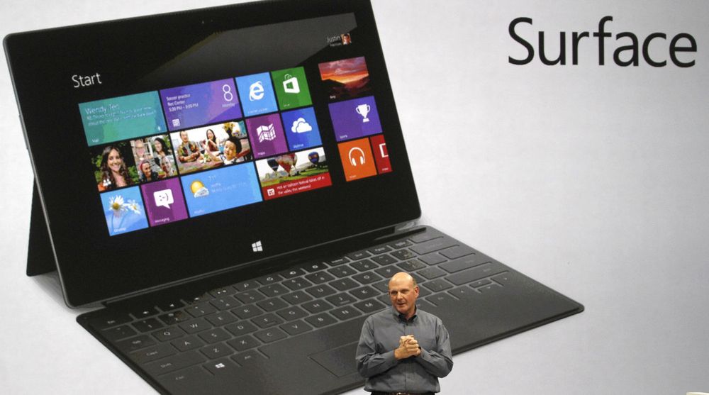 Microsoft-sjef Steve Ballmer presenterte selskapets nye Surface-produkter mandag denne uken under et arrangement ved Milk Studios i Los Angeles.