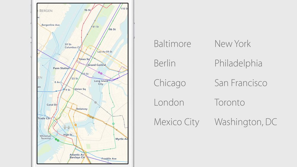 Apple Maps får endelig støtte for kollektivtransport, men kun i noen få byer til å begynne med.