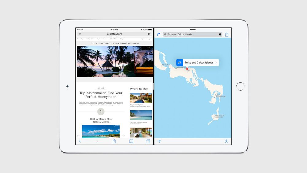 Delt skjerm-funksjonalitet på iPad med iOS 9.