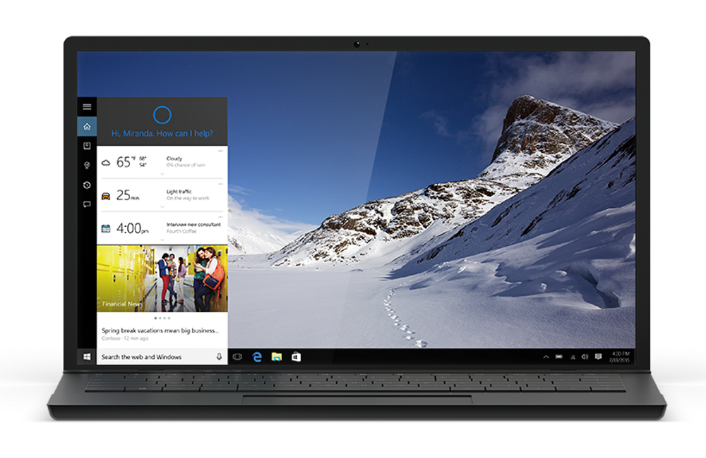 Cortana er en integrert del av Windows 10, men vil til å begynne med ikke støttes offisielt i Norge.