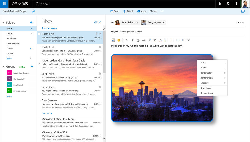 Det vil blil lettere å jobbe med visuelle vedlegg i nye web-Outlook.