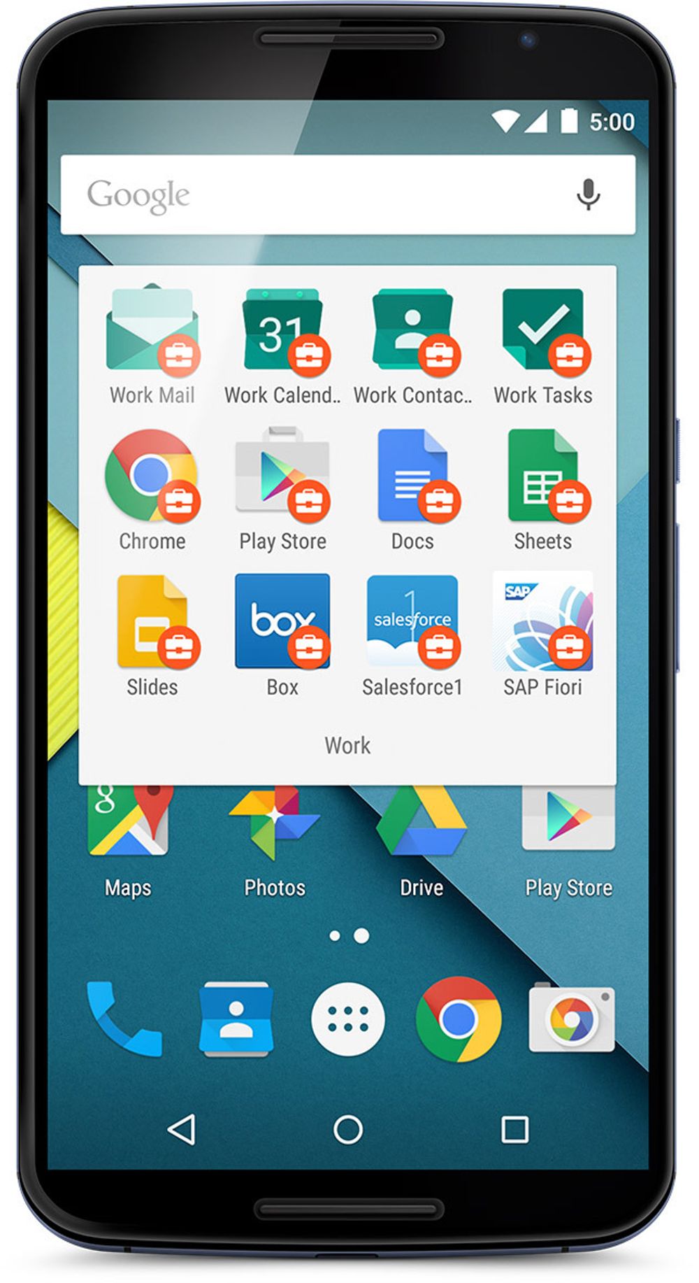 SEPARAT: Android for Work skal gjøre Android enda mer aktuell på arbeidsplassen. Adskilte apper, her symbolisert med koffert-ikoner, skal sørge for å ivareta bedriftes behov.