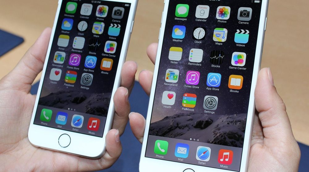 Undersøkelsen fra Citrix viser blant annet at enheten til høyre, iPhone 6 Plus, genererer dobbelt så mye mobildatatrafikk som enheten til venstre, iPhone 6. Skjermstørrelsen skal være årsaken.