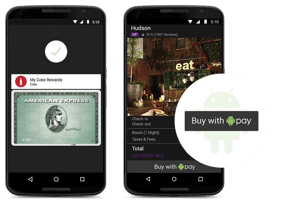 Android Pay bakes direkte inn i det nye operativsystemet.