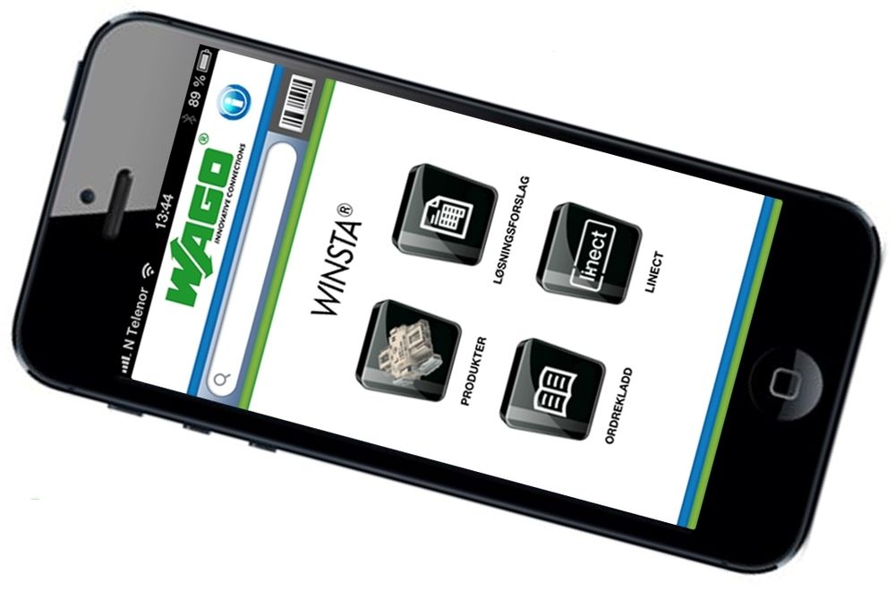 Wagos nye app for Iphone og Ipad dekker selskapets pluggbare kablingssystem, Winsta.