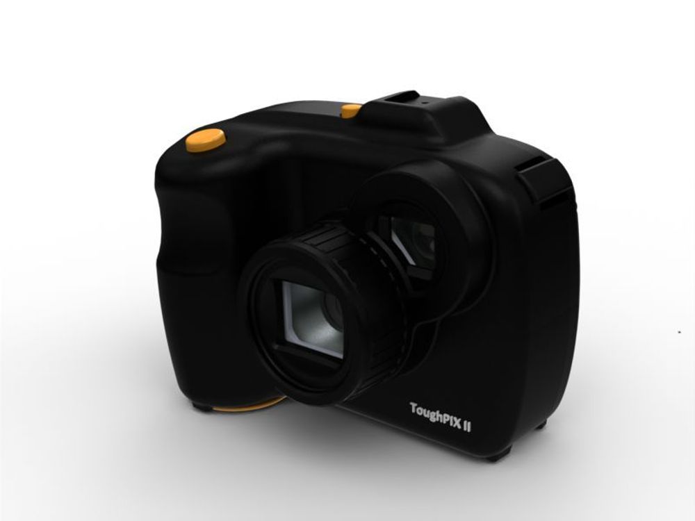 Ex-kamera med oppløsning på 16 megapiksel, 16 GB minne, 3x optisk zoom.