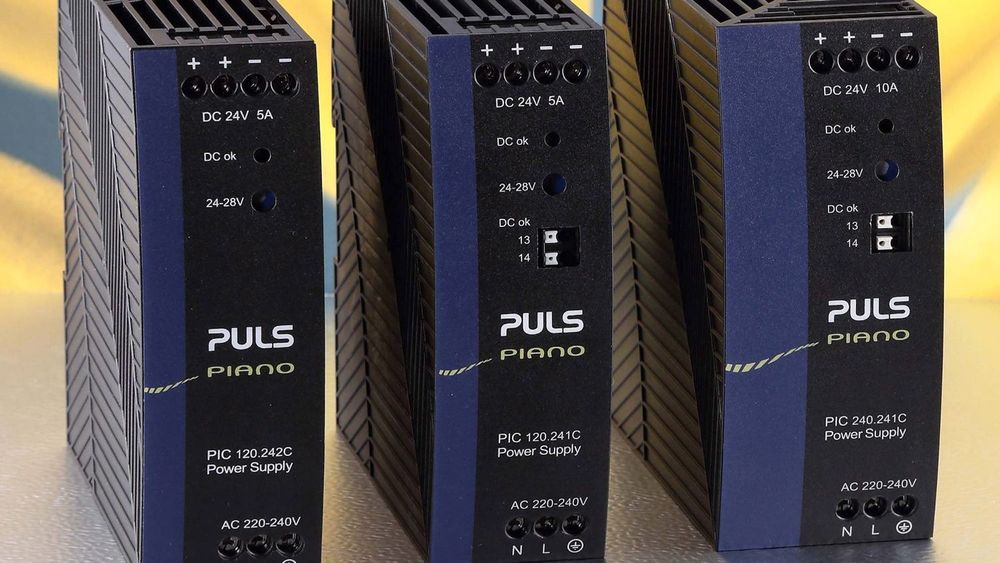 Piano strømforsyninger fra Puls, distribuert av OEM Automatic AS 