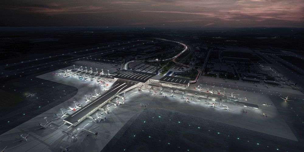 Når den nye terminalen, som peker mot nederste venstre hjørne i bildet, åpner i 2017 vil det være mer enn 400 nye kameraer på plass.