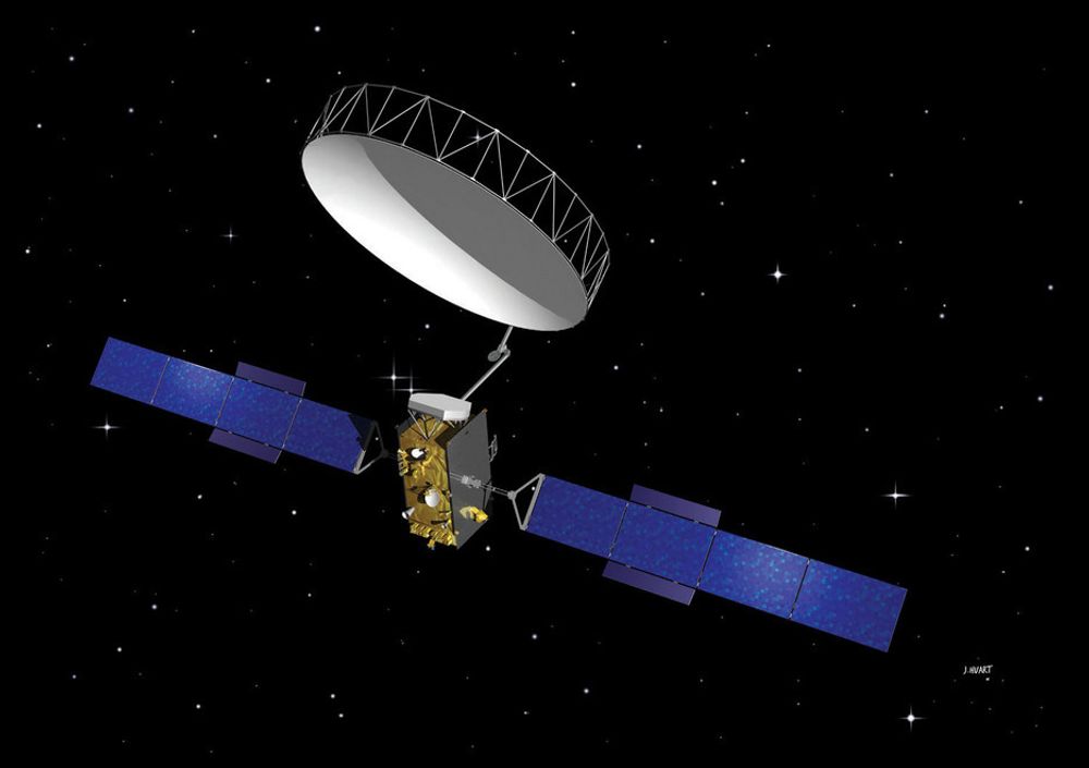 Tegning av Alphasat-satellitten, som Astrium skal bygge med utstyr fra Norspace.