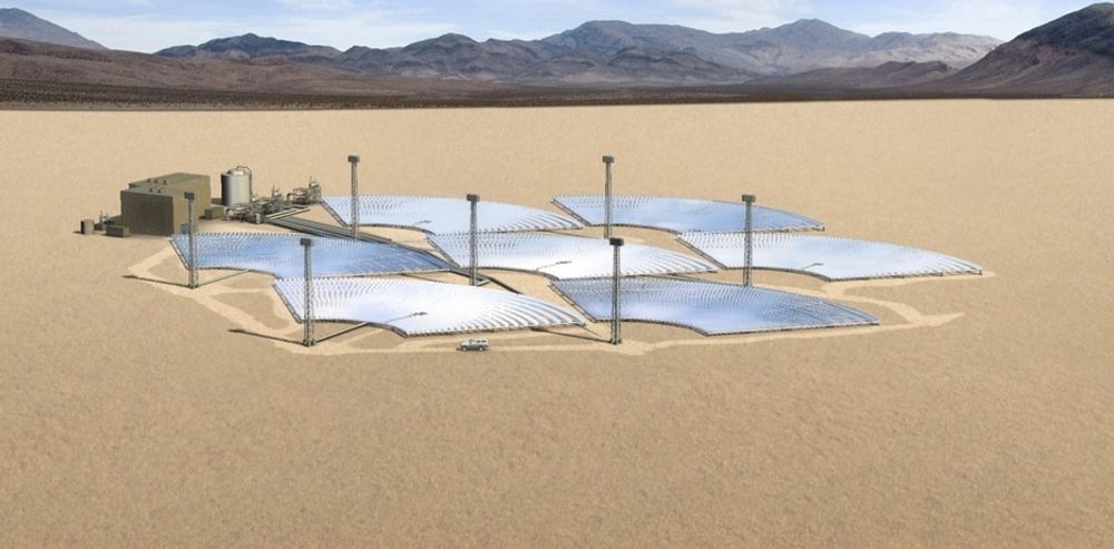 Solvarme: eSolars solvarmekraftverk tnytter solens varme til å produsere elektrisitet.