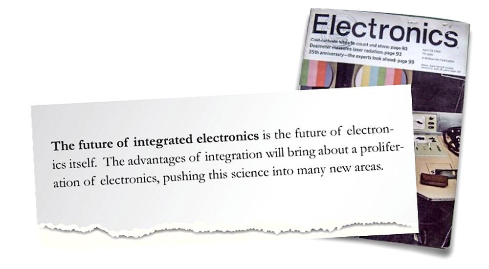 Anno 1965: Grunnlaget for det som senere fikk navnet Moores lov sto på trykk i Electronics i 1965 