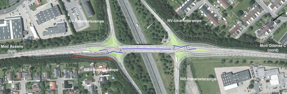 Danskene vil bygge et såkalt "dynamisk ruteranlegg" over en motorveibru ved Odense. Her blir det nå venstrekjøring over brua, noe som skal lette trafikkavviklingen ettersom biler som skal ta av mot venstre slipper å oppholde annen trafikk. 
