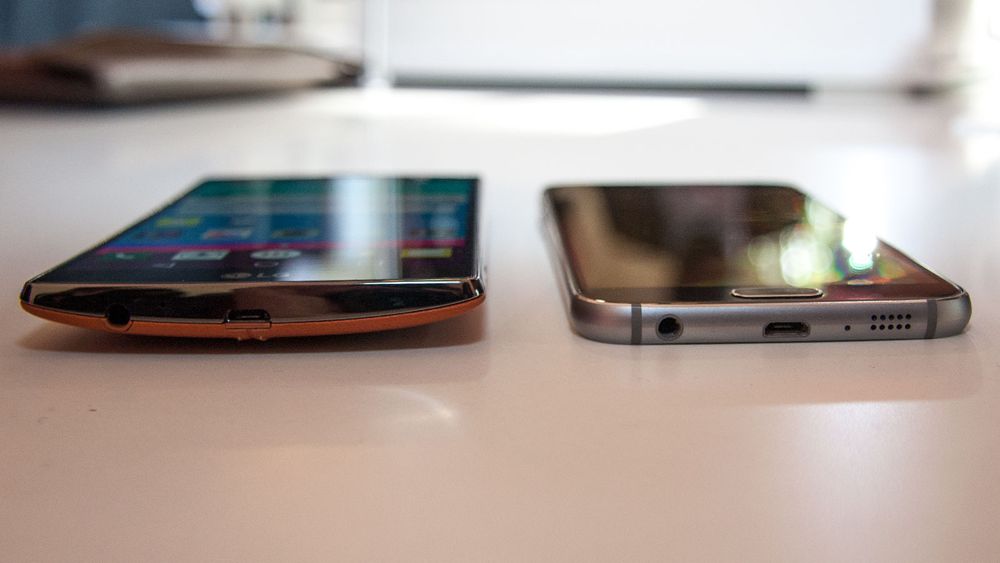 G4 er noe tykkere enn Galaxy S6. Foto: Marius Valle