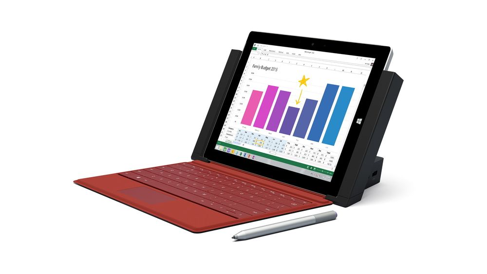 Full PC: De som vil bruke Surface 3 som sin eneste PC kan få en dokkestasjon med flere porter og lading til 1600 kroner 