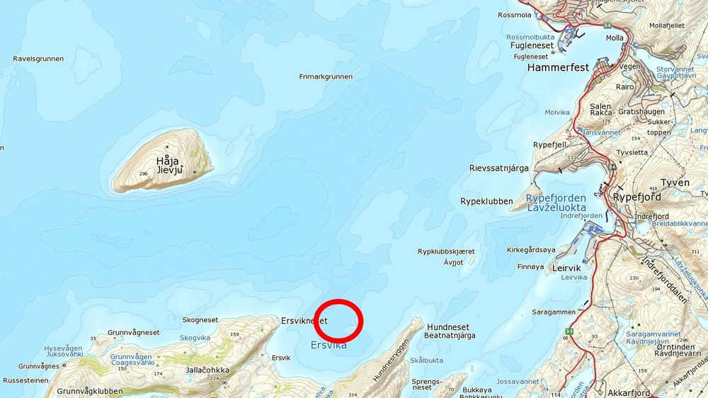 I dette området skal Goliat oppankres for å klargjøres før den skal slepes ut i Barentshavet. 