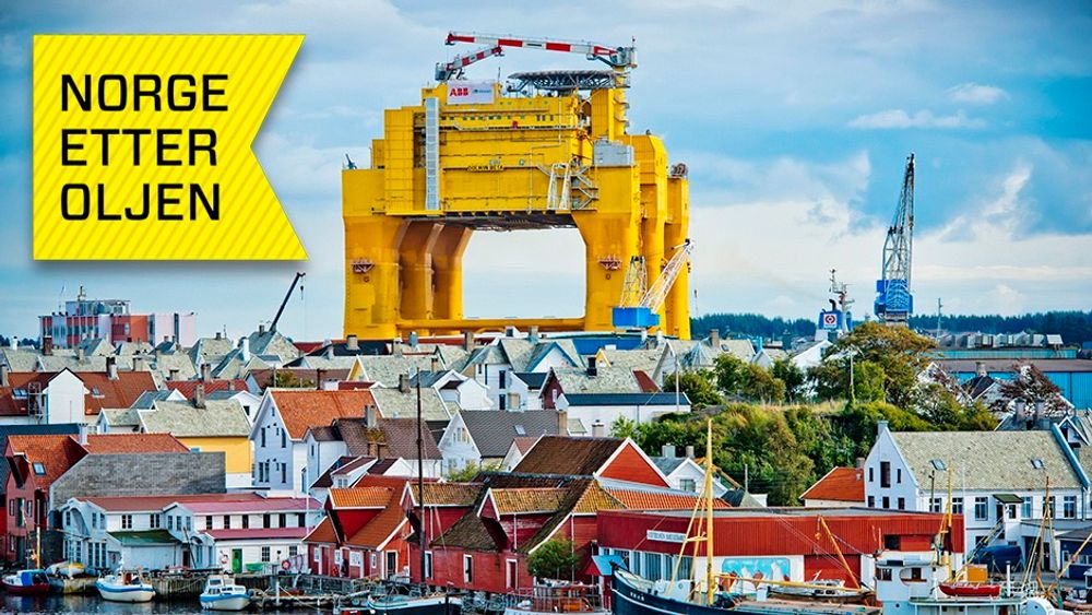  Aibel topper eksportlisten for fornybar teknologi med denne havvind-kjempen som fortsatt står til kai i Haugesund. Foto: Øyvind Sætre/Aibel