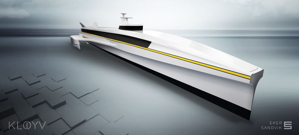Sideskrogene på det nye hurtigbåtkonseptet Kløyv sikrer stabilitet. 