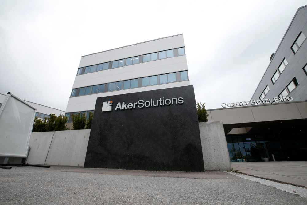 Pågrepet: Her, på Aker Solutions sitt hovedkontor på Fornebu, ble ingeniøren pågrepet mandag. 