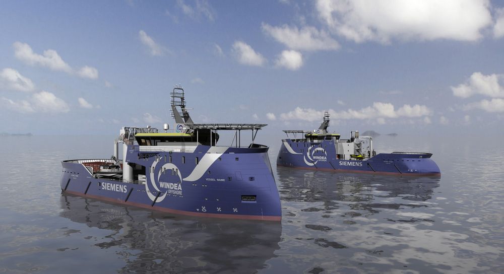 Myk: Den spisse, avrundete baugen og hekken sikrer mannskapet gode arbeidsforhold og skal gi god komfort for mannskap og servicepersonell for vindturbiner. De to vindturbin serviceskipene med Ulstein SX 175-design er bestilt av tyske Bernhard Schulte.  