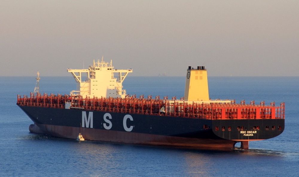 MSC Oscar på sjøprøver, januar 2015. 