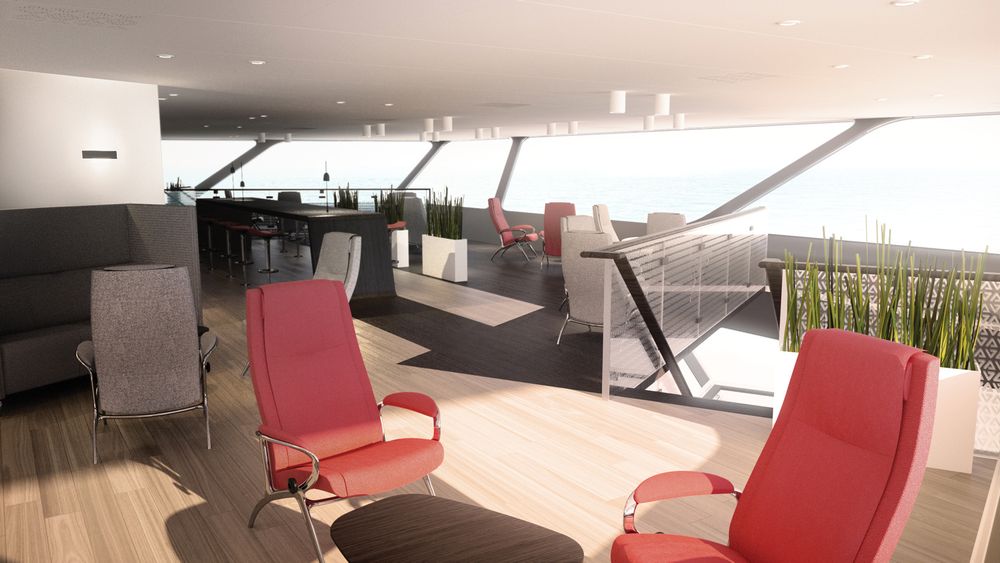 Mannskapet kan slappe av i Ocean Lounge med nye spesialdesignete møbler. 