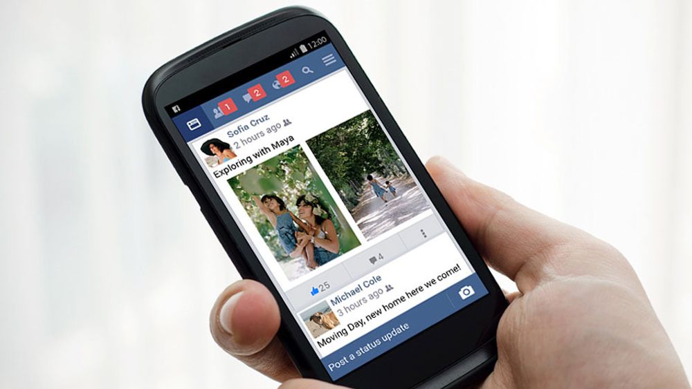 Facebook-appen har kommet i en ny, slankere utgave for Android-brukere. Foto: Facebook.