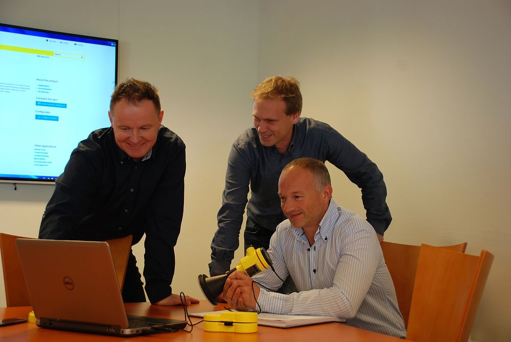 Disse tre skal sammen få fart på Vega Norge. Fra venstre, salgssjef Øyvind Granli, teknisk sjef Audun Hagen og daglig leder Rune Stenkjær.