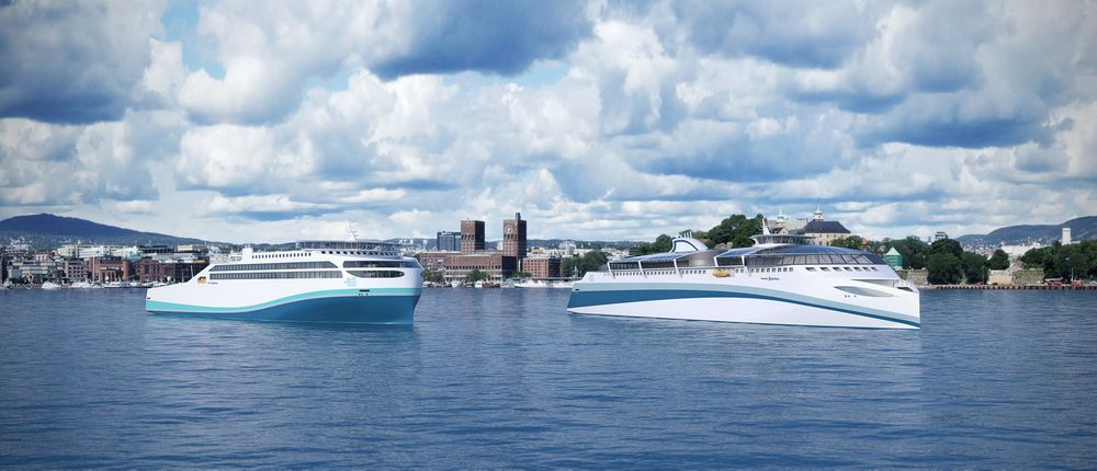 Visjon: Rolls-Royce har tegnet inn sin framtidsvisjon av mer energieffektive ferger i Oslo havn. 