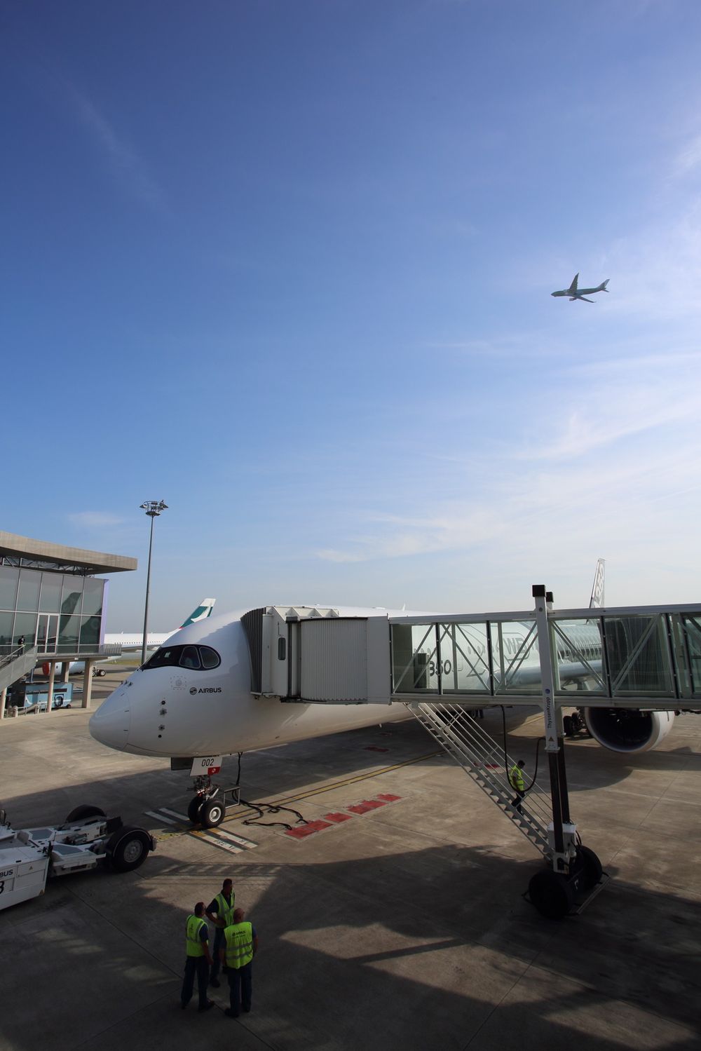 A350 XWB MSN-2 parkert ved leveringssenteret til Airbus på Toulouse-Blagnac lufthavn. 