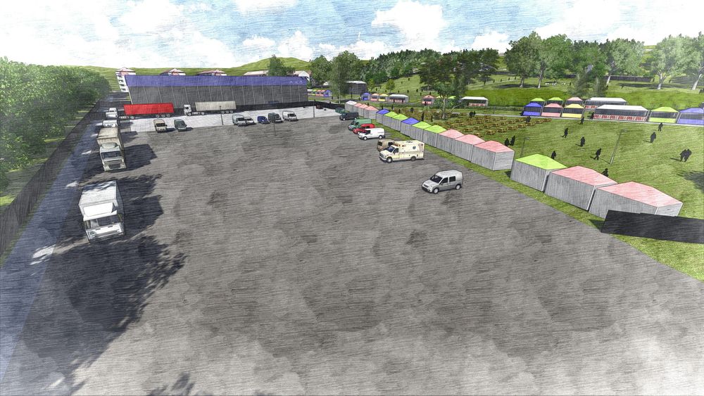 3D tegning modell av hvordan Øyafestivalen kan bli på Tøyen. Illustrasjonen er fra februar 2014, sommeren 2014 blir første gang Øyafestivalen arrangeres på Tøyen.