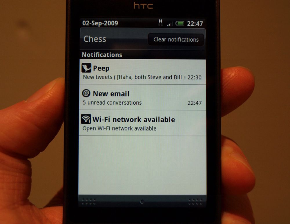 HTC Hero Notifications