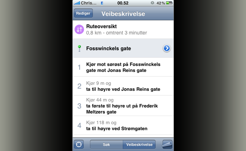 iPhone OS Veibeskrivelser