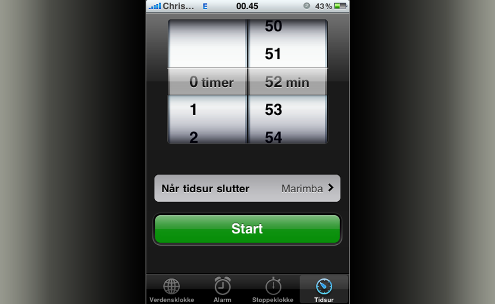 iPhone OS Klokke