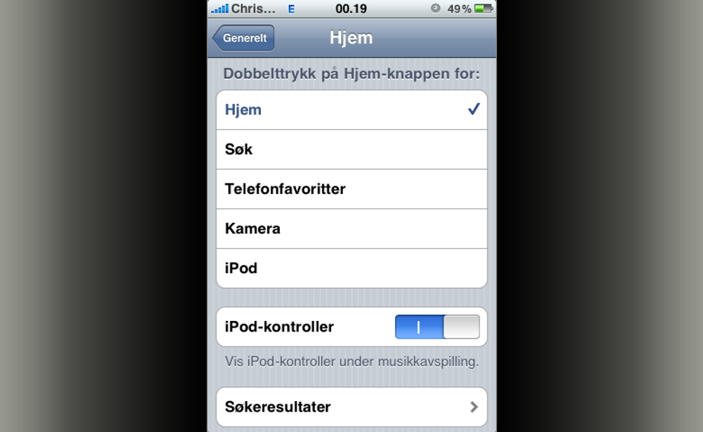iPhone OS Hjemtast