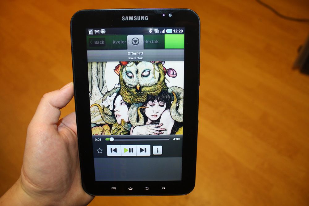Galaxy Tab er strålende til Spotify.
