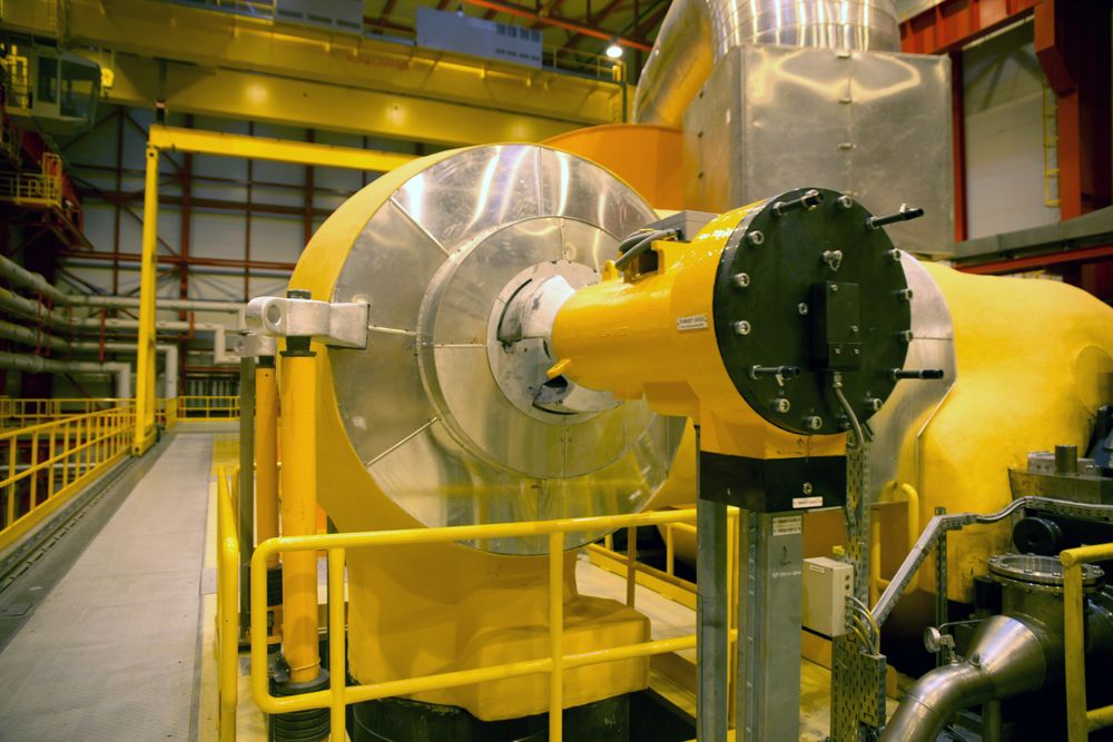 En av turbinene på Lagisza-kraftverket.