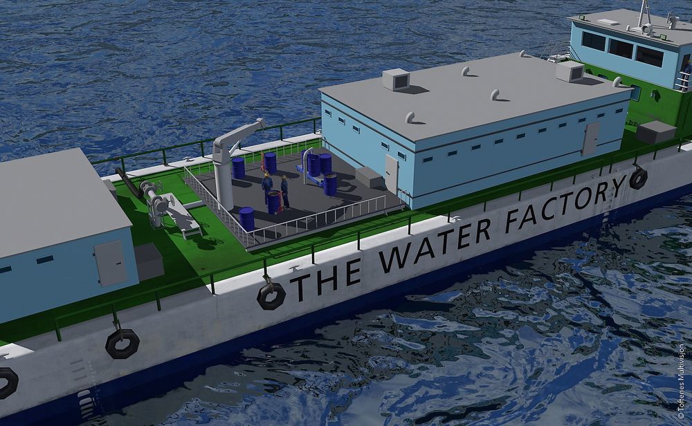 Tankene på skipet benyttes mens det meste ellers er installert i etterkant.  