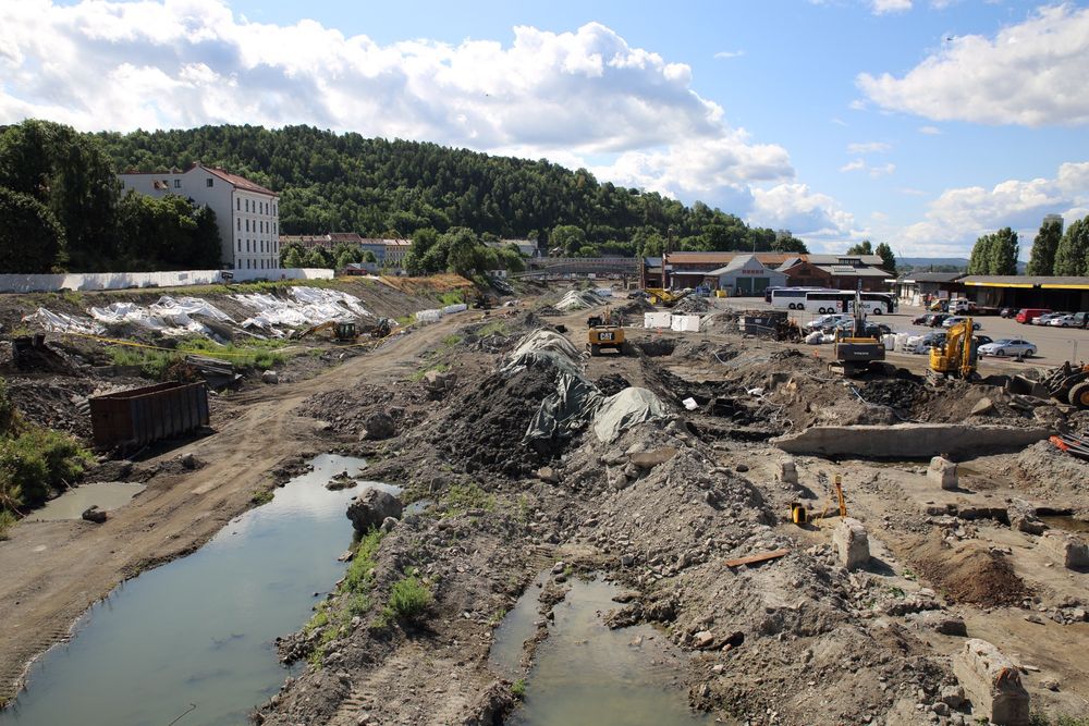 Her skal nye Follobanen legges i en betongkulvert. Over kulverten blir det park.
