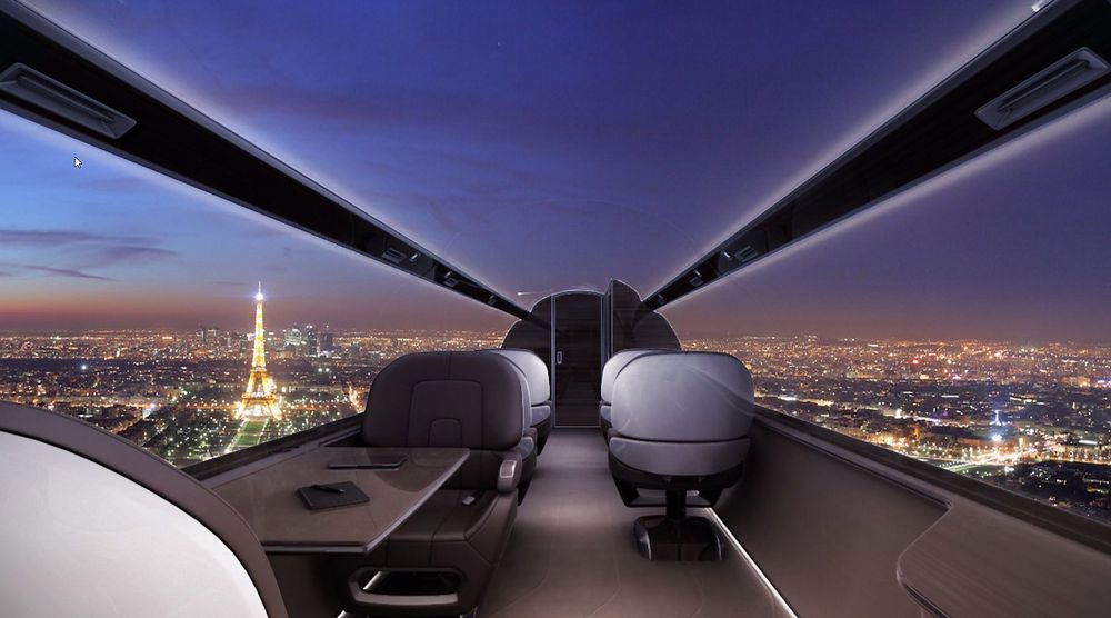 Ixion Windowless Jet gir full panoramautsikt helt uten et eneste vindu. 