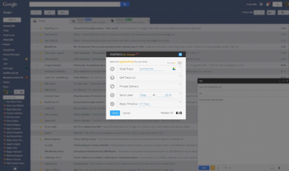 Alt du trenger er å installere en Chrome-utvidelse, og funksjonen blir integrert i gmail-grensesnittet.